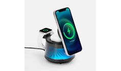 Bluetooth-колонка с подсветкой и беспроводной зарядкой Quantum, черная