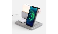 Зарядная станция с электронными часами и подсветкой Large Charge ver.3, серая