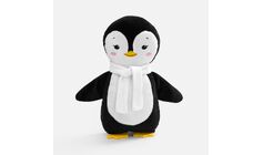 Мягкая игрушка Beastie Toys, пингвиненок с белым шарфом