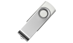 USB flash-карта DOT (8Гб), белый, 5,8х2х1,1см,пластик металл