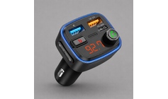 FM-трансмиттер Wave Pro, QC/PD, LED, 48Вт, ENC, Bass boost, черный, Deppa