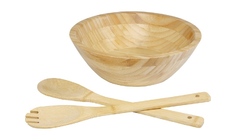 Argulls, бамбуковая салатница и приборы, natural