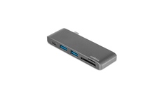 Сетевой USB адаптер/концентратор 5 в 1 Rombica Type-C M2, серый
