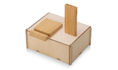 Подарочный набор с БЗУ и внешним аккумулятором «Bamboo Set», натуральный