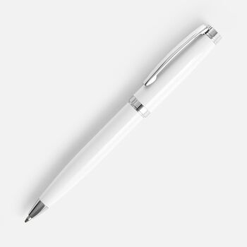 Ручка шариковая Letra Chrome, глянцевая, белая