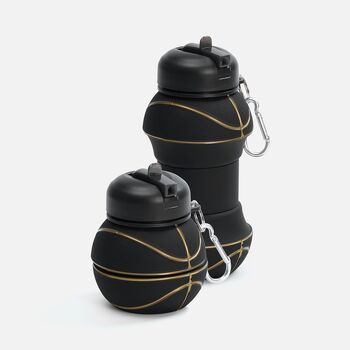 Складная бутылка для воды Basketball Flex, черная