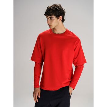 Футболка оверсайз с двойным рукавом Kosmos, красная, размер XL/XXL